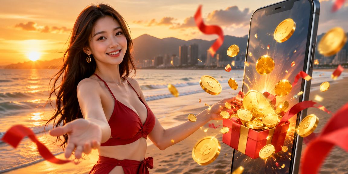 Người chơi trải nghiệm casino trực tuyến trên thiết bị di động tại bãi biển Đà Nẵng